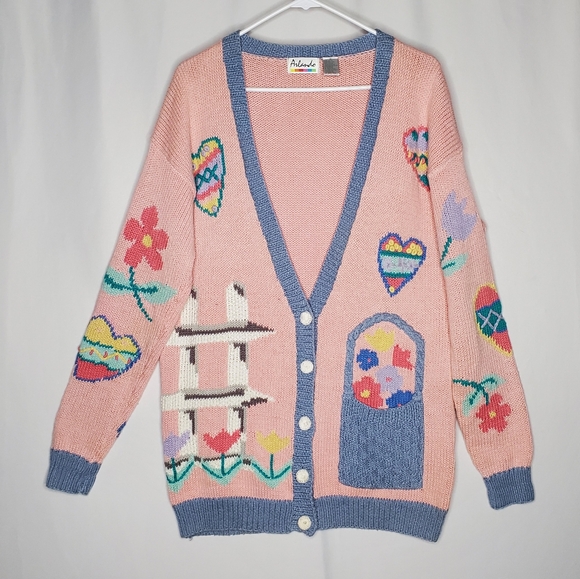 Arlando Cardigan Sweater Womens Medium Pastel Spring Scenic...